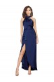 Sapphire línea A Halter Cuello Alto Satén sedoso Largo Asimétrico Formales Vestidos de dama de honor / Vestidos de fiesta Tiendas