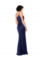 Sapphire línea A Un Hombre Satén sedoso Largo Formales Vestidos de dama de honor / Vestidos de fiesta Tiendas
