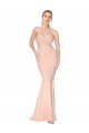 Sirena Cuello Alto Crepé Elástico Largo Formales Vestidos de dama de honor / Vestidos de fiesta Tiendas