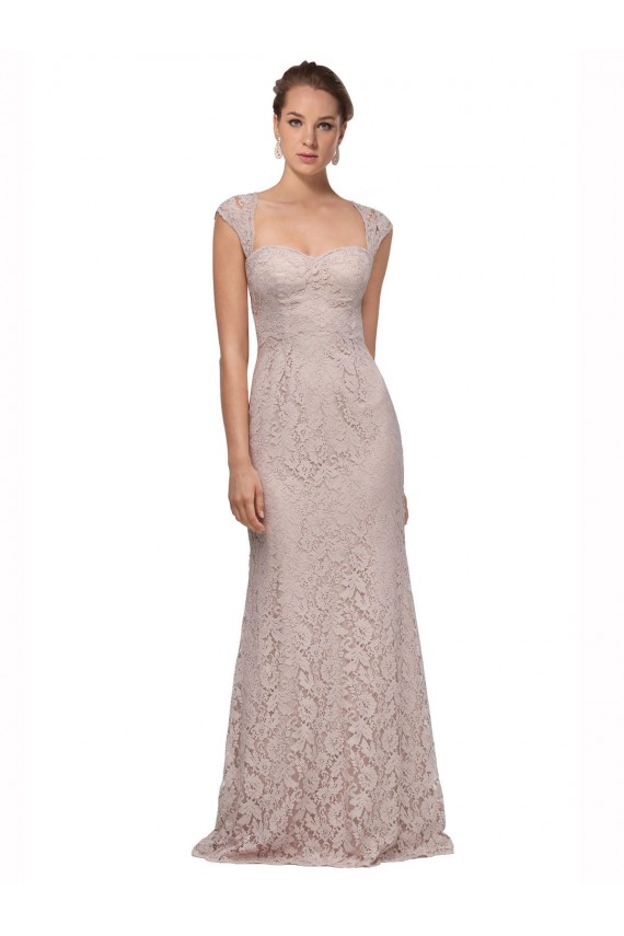 Sirena Cuello de Corazón Encaje Largo Vestidos de dama de honor / Vestidos de fiesta Tiendas