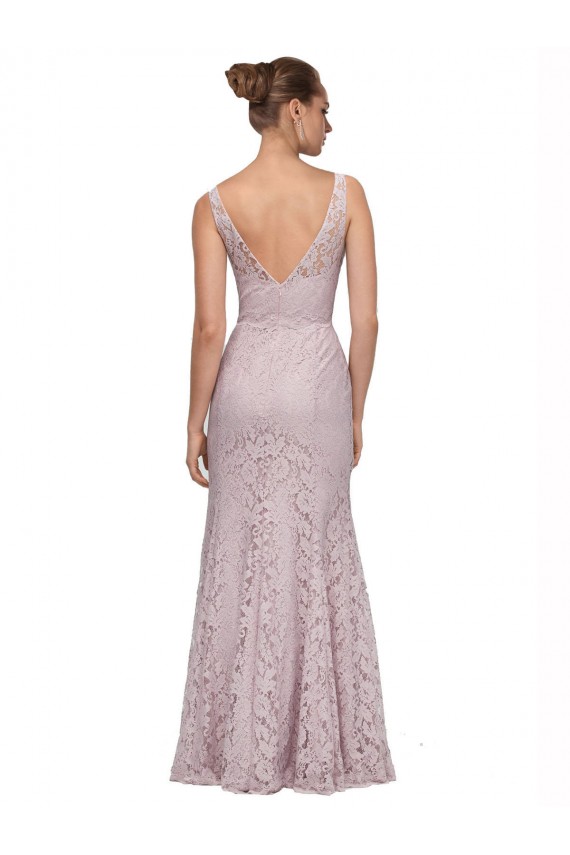 Sirena Cuello en V Cuello de Corazón Encaje Largo Vestidos de dama de honor / Vestidos de fiesta Tiendas