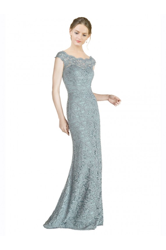 Sirena Hombros Descubiertos Encaje Largo Vestidos de dama de honor / Vestidos de fiesta Tiendas