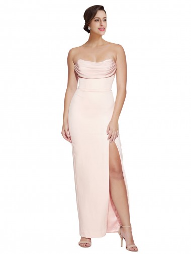 Sirena Satén elástico Largo Formales Vestidos de dama de honor / Vestidos de fiesta Tiendas
