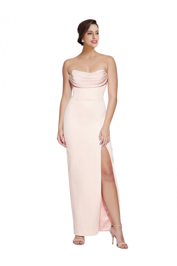 Sirena Satén elástico Largo Formales Vestidos de dama de honor / Vestidos de fiesta Tiendas