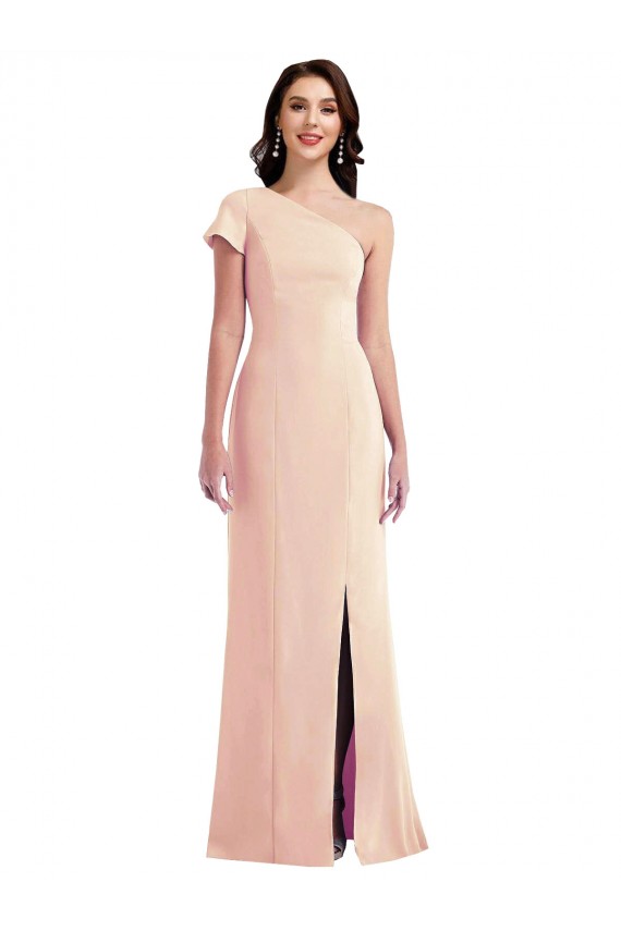 Trompeta Un Hombre Crepé Elástico Largo Formales Vestidos de dama de honor / Vestidos de fiesta Tiendas