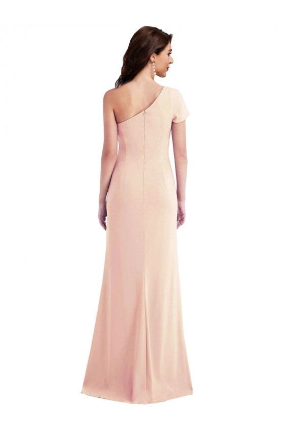 Trompeta Un Hombre Crepé Elástico Largo Formales Vestidos de dama de honor / Vestidos de fiesta Tiendas