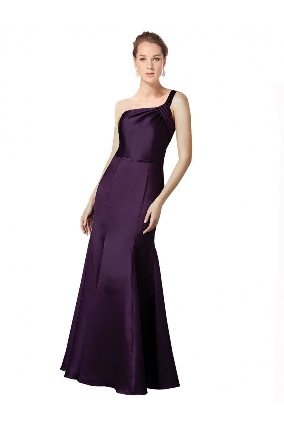 Uva Sirena Un Hombre Satén Largo Vestidos de dama de honor / Vestidos de fiesta Tiendas