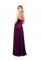 Uva línea A Cucharón Cuello en V Terciopelo Elástico Largo Formales Vestidos de dama de honor / Vestidos de fiesta Tiendas