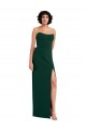 Verde Midnight Cubierta Cucharón Sin tirantes Crepé Elástico Largo Formales Vestidos de dama de honor / Vestidos de fiesta Tiendas