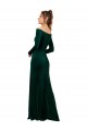 Verde oscuro Cubierta Hombros Descubiertos Terciopelo Elástico Largo Formales Vestidos de dama de honor / Vestidos de fiesta Tiendas