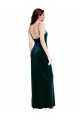 Verde oscuro Cubierta Tirantes espagueti Cuadrado Terciopelo Elástico Largo Vestidos de dama de honor / Vestidos de fiesta Tiendas