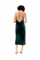 Verde oscuro Cubierta Tirantes espagueti Midi Terciopelo Elástico Corto Formales Vestidos de dama de honor / Vestidos de fiesta / Vestidos de cóctel Tiendas
