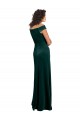 Verde oscuro línea A Cuadrado Terciopelo Elástico Largo Formales Vestidos de dama de honor / Vestidos de fiesta Tiendas