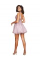 línea A Cuello en V Corto Tul Corto Vestidos de dama de honor / Vestidos de cóctel / Vestidos para homecoming Tiendas