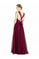 línea A Cuello en V Cuello de Corazón Tul Largo Vestidos de dama de honor Tiendas