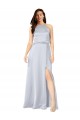 línea A Halter Satén sedoso Largo Formales Vestidos de dama de honor / Vestidos de noche Tiendas