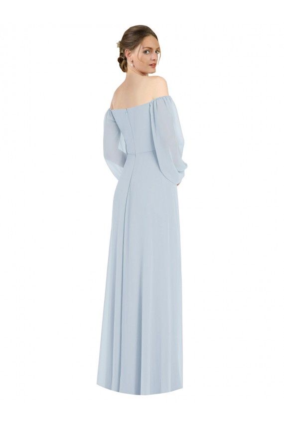 línea A Hombros Descubiertos Gasa Largo Formales Vestidos de dama de honor / Vestidos de noche Tiendas