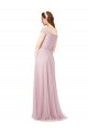 línea A Hombros Descubiertos Tul Largo Vestidos de dama de honor Tiendas