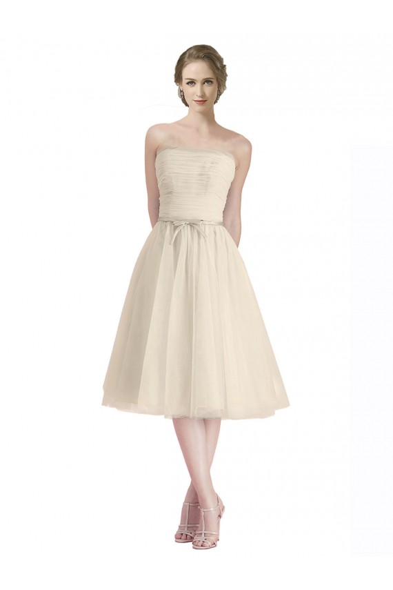línea A Sin tirantes Cóctel Tul Corto Vestidos de dama de honor / Vestidos de cóctel / Vestidos para homecoming Tiendas