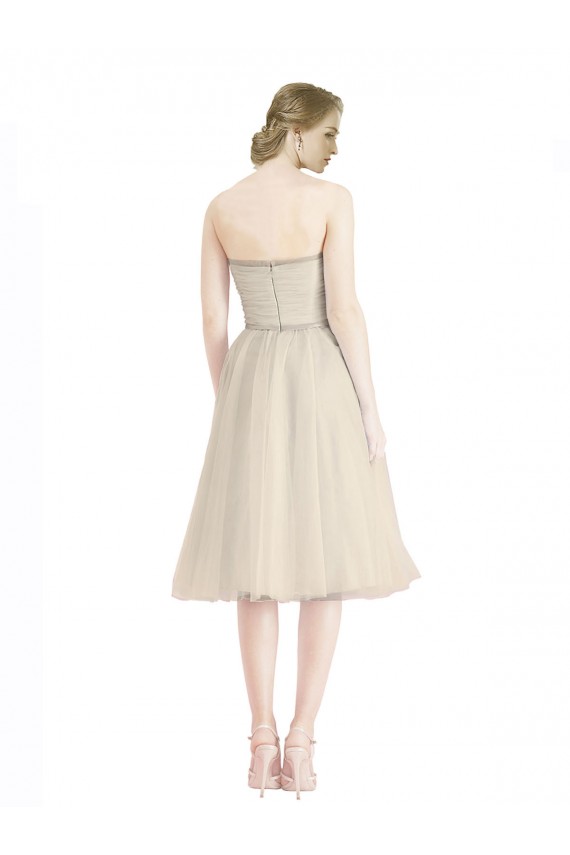 línea A Sin tirantes Cóctel Tul Corto Vestidos de dama de honor / Vestidos de cóctel / Vestidos para homecoming Tiendas