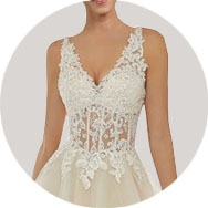 Cuello en V Vestidos de novia Tiendas